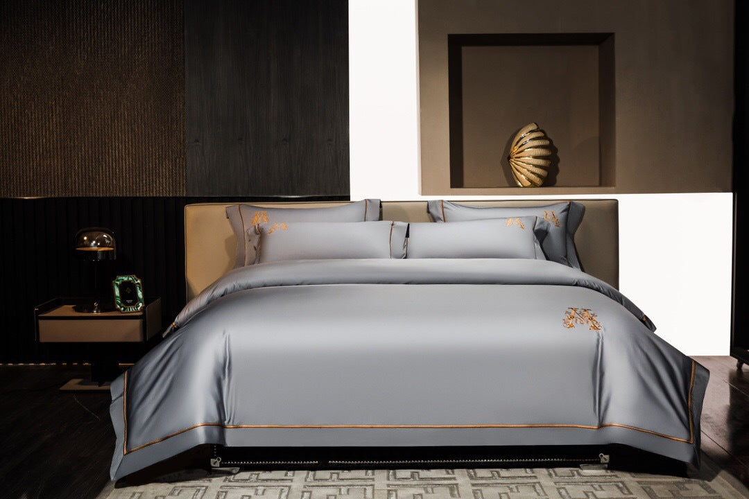 KTX-375827 Cotton Embroidery Four-Piece Bed Sheet Set in Various Sizes