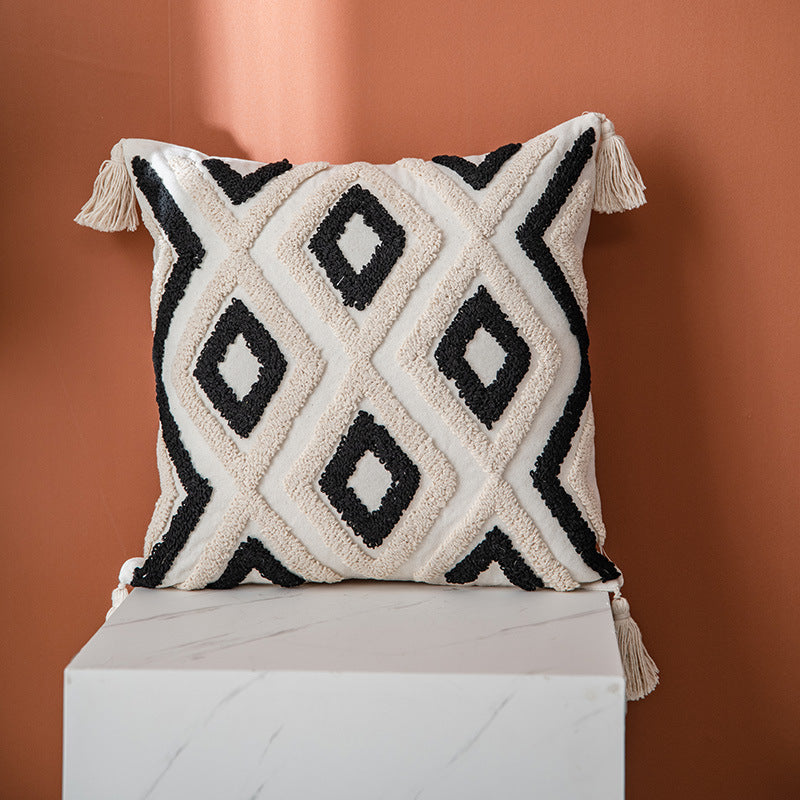 KTX-376979 Stylish Embroidered Cushion Pillowcase for Living Room - 45x45cm, Available in Various Designs
