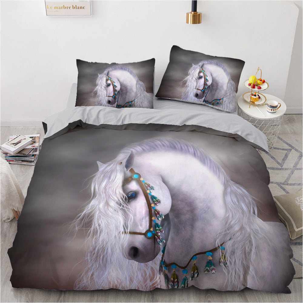 KTX-377363 3D Digital Printing Polyester Bedding Set with Quilt Cover and Pillowcases