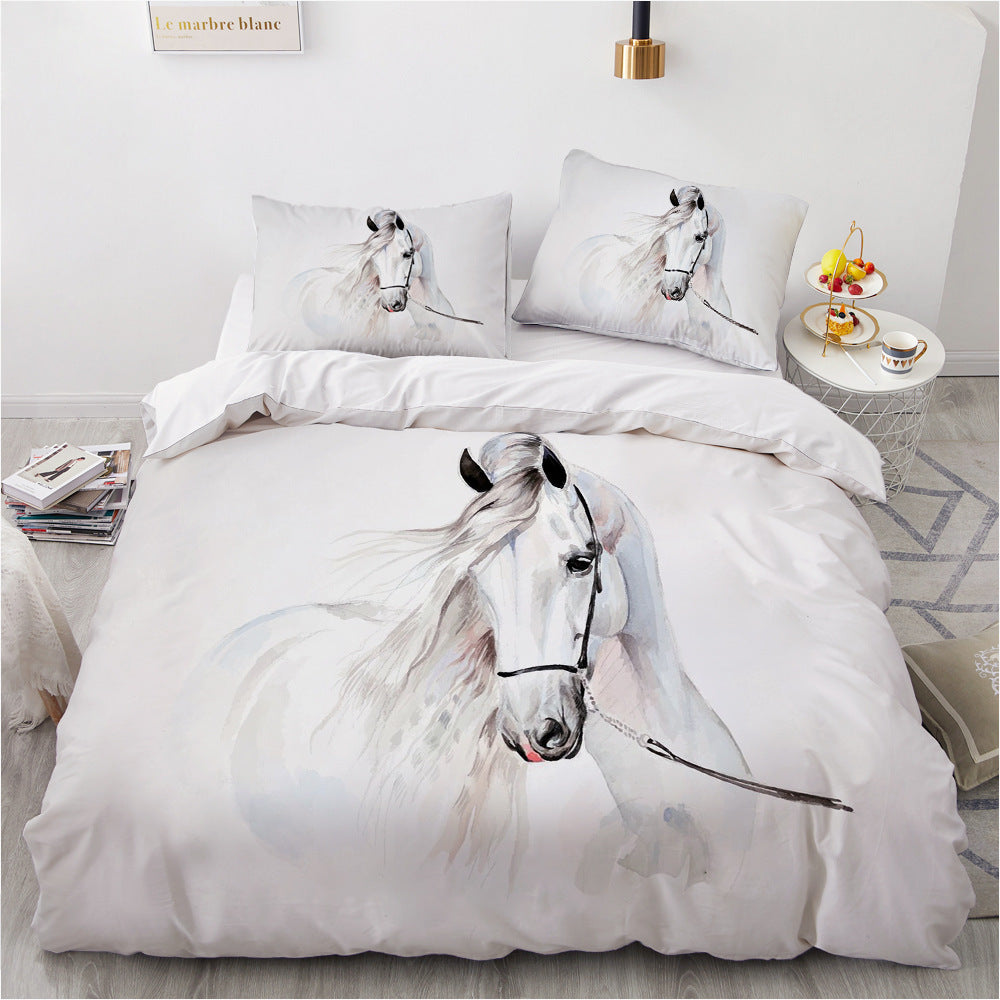 KTX-377363 3D Digital Printing Polyester Bedding Set with Quilt Cover and Pillowcases