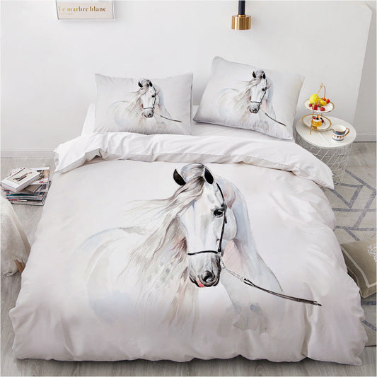 KTX-377363 3D Digital Printing Polyester Bedding Set with Quilt Cover and Pillowcases