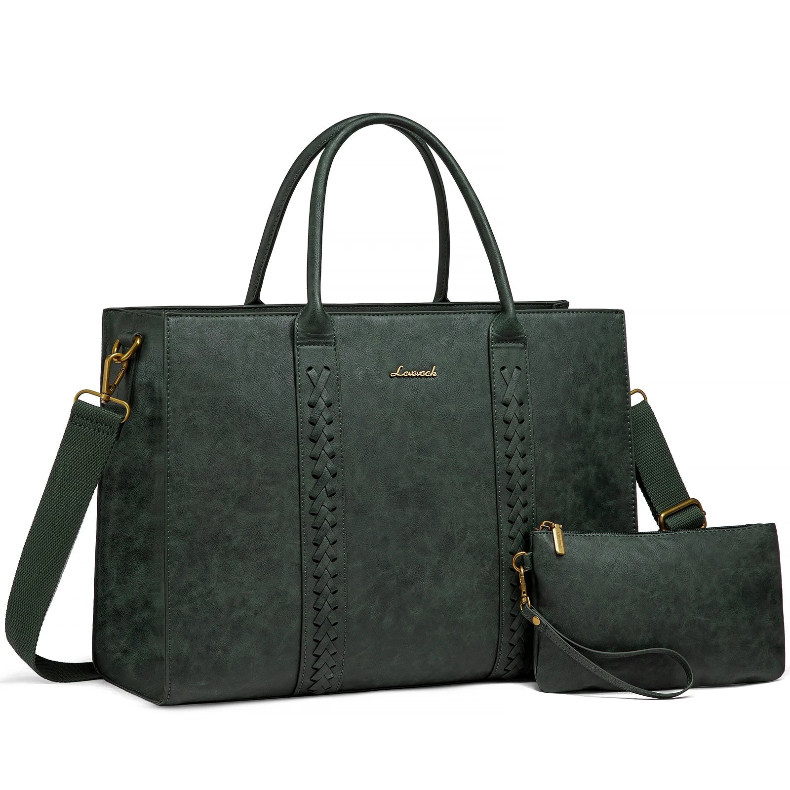 KTX-377747 Vintage Leather Laptop Tote Bag for 15.6-inch Laptops - Waterproof Business Briefcase for Women