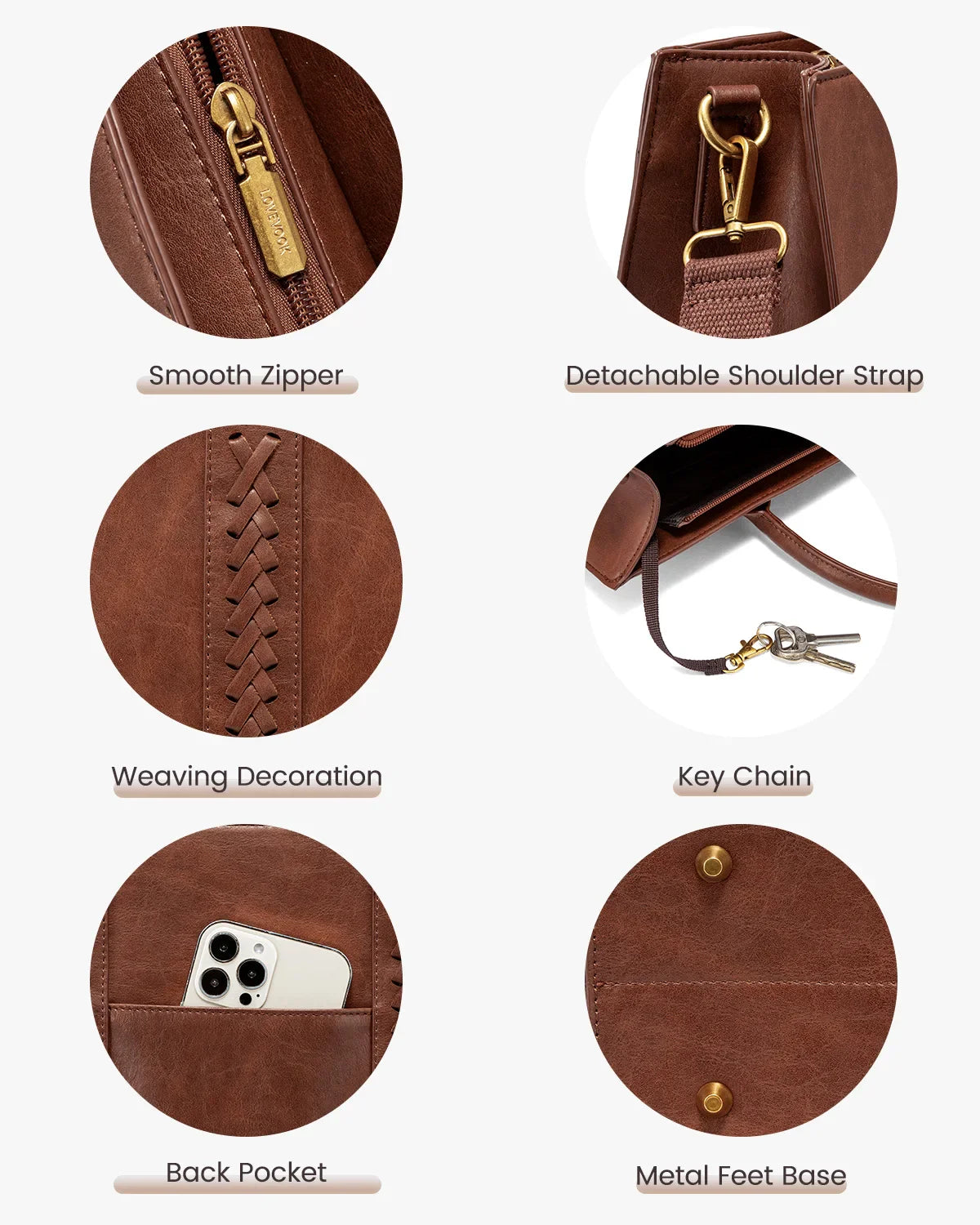 KTX-377747 Vintage Leather Laptop Tote Bag for 15.6-inch Laptops - Waterproof Business Briefcase for Women