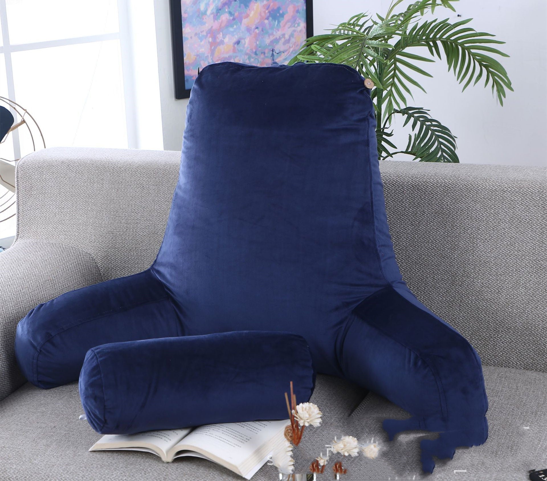 KTX-378259 Detachable Plush Armchair with Backrest and Extra Cushioning for Living Spaces