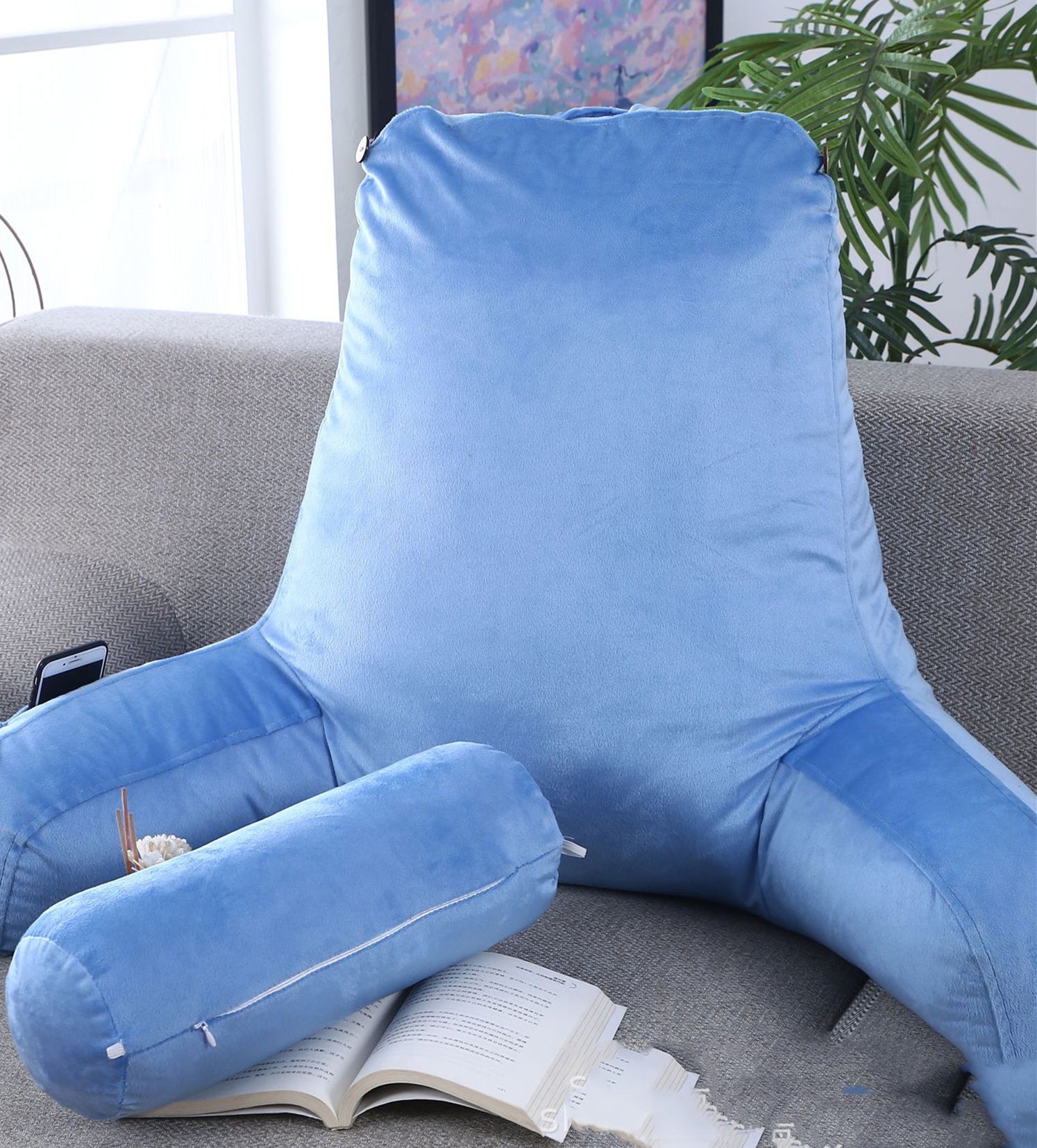 KTX-378259 Detachable Plush Armchair with Backrest and Extra Cushioning for Living Spaces