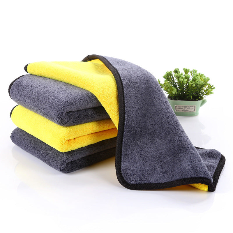 KTX-378771 Thick Coral Fleece Double-Sided Car Cleaning Cloth - Absorbent Rag for Car Wash & Home Use - 30x60cm