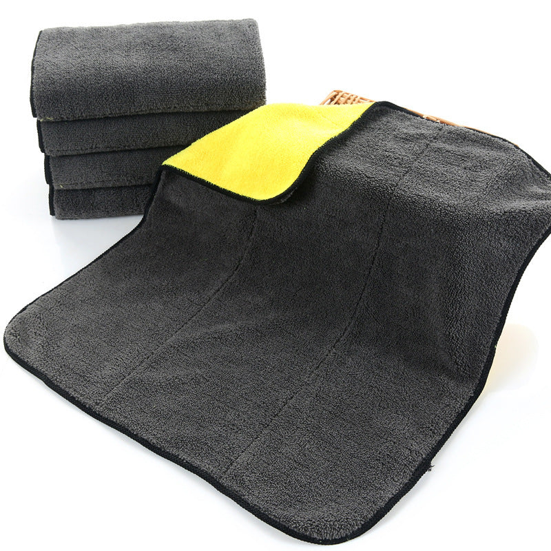 KTX-378771 Thick Coral Fleece Double-Sided Car Cleaning Cloth - Absorbent Rag for Car Wash & Home Use - 30x60cm