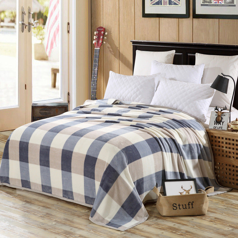 KTX-379347 Thickened Coral Fleece Blanket in Modern Plant and Flower Patterns