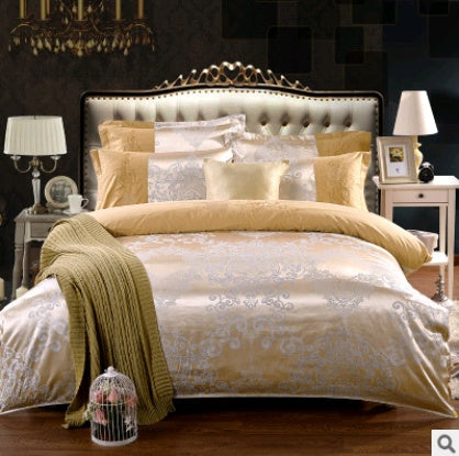 KTX-379987 Luxury European Satin Jacquard Modal Cotton Tencel Bedding Set - Multiple Sizes Available