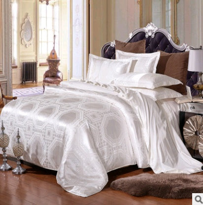 KTX-379987 Luxury European Satin Jacquard Modal Cotton Tencel Bedding Set - Multiple Sizes Available