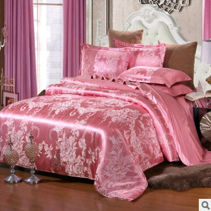 KTX-379987 Luxury European Satin Jacquard Modal Cotton Tencel Bedding Set - Multiple Sizes Available