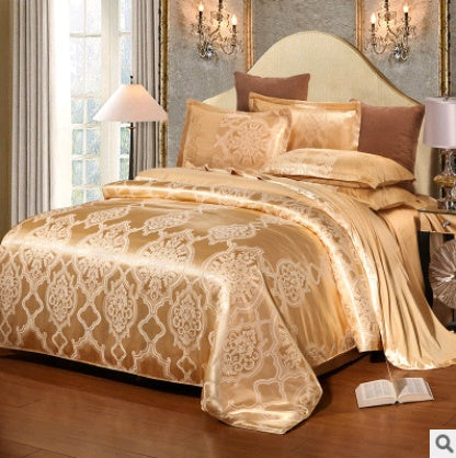 KTX-379987 Luxury European Satin Jacquard Modal Cotton Tencel Bedding Set - Multiple Sizes Available