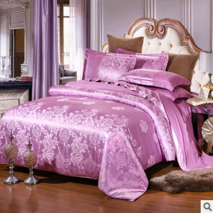 KTX-379987 Luxury European Satin Jacquard Modal Cotton Tencel Bedding Set - Multiple Sizes Available