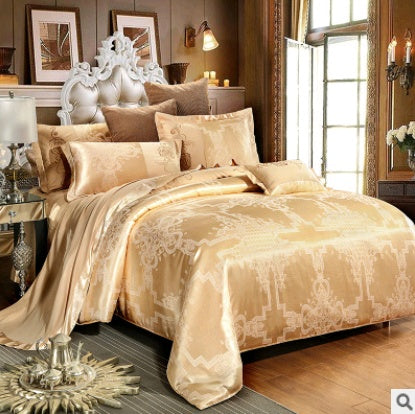 KTX-379987 Luxury European Satin Jacquard Modal Cotton Tencel Bedding Set - Multiple Sizes Available