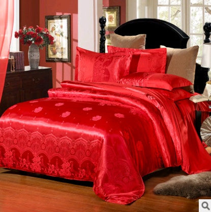 KTX-379987 Luxury European Satin Jacquard Modal Cotton Tencel Bedding Set - Multiple Sizes Available