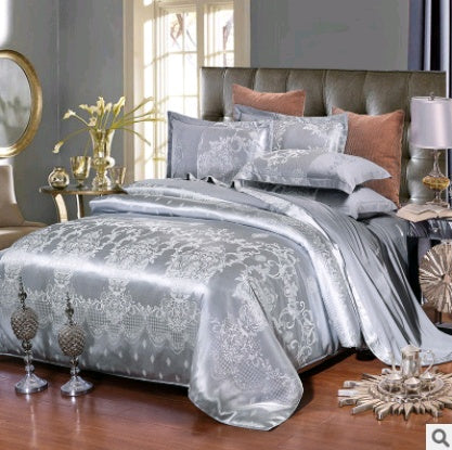 KTX-379987 Luxury European Satin Jacquard Modal Cotton Tencel Bedding Set - Multiple Sizes Available