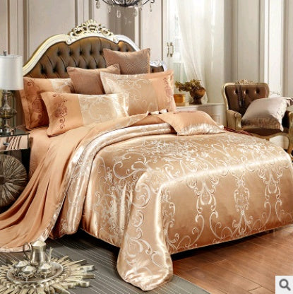 KTX-379987 Luxury European Satin Jacquard Modal Cotton Tencel Bedding Set - Multiple Sizes Available