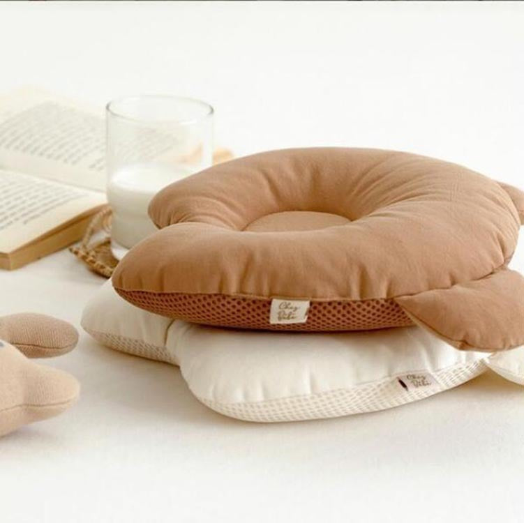 KTX-380499 Baby Bear Ear Pillow for Infants – Breathable Cotton Headrest for Correct Head Shape