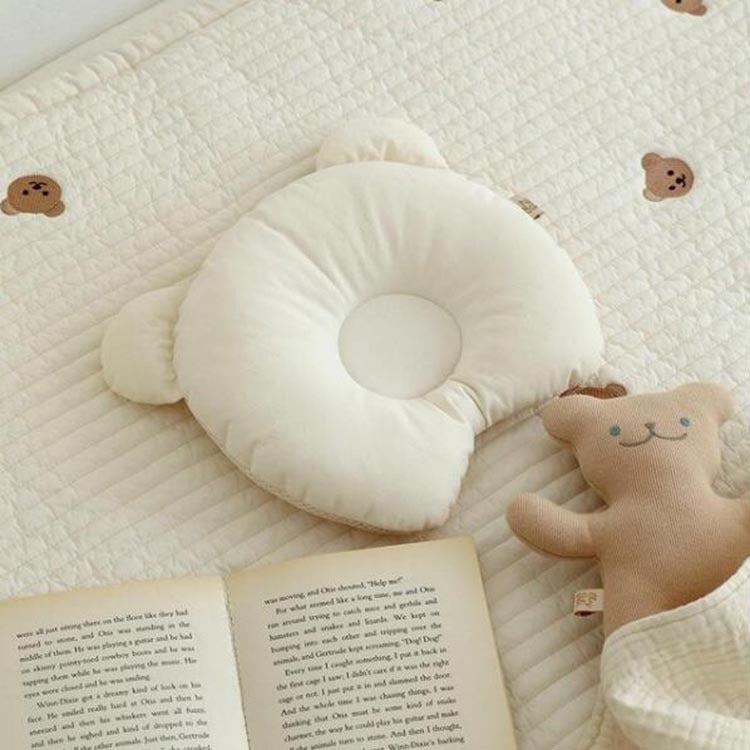 KTX-380499 Baby Bear Ear Pillow for Infants – Breathable Cotton Headrest for Correct Head Shape