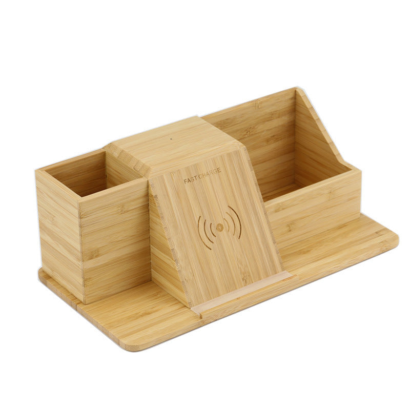 KTX-380563 Wireless Charging Pen Holder in Simple Style - Phoebe Material, Multi-functional Desk Organizer