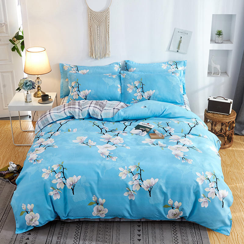 KTX-380819 Summer Student Dormitory Bed Linen and Quilt Cover Set – 1.5m to 2.2m Sizes, Polyester Material