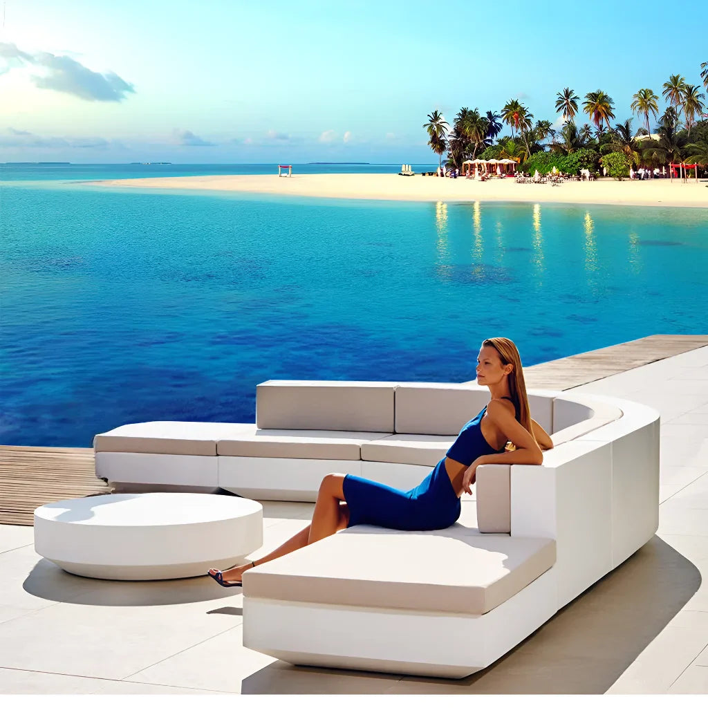 KTX-381011 Waterproof Outdoor Patio Bench and Chair Cushions with Lumbar Support and Square Seat Covers