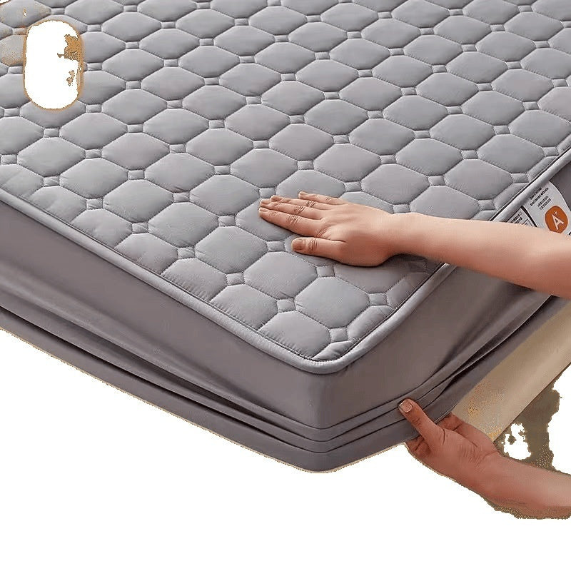 KTX-381459 Thick Dustproof Non-slip Quilted Fitted Sheet for All Seasons - Multiple Sizes Available