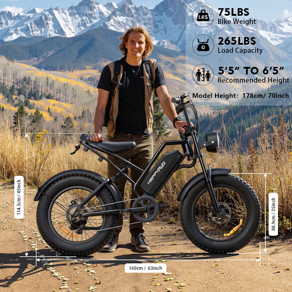 KTX-381587 Electric City Cargo Bike, HappyRun Tank G50, 48V, Max Speed 40-60 km/h, US Stock