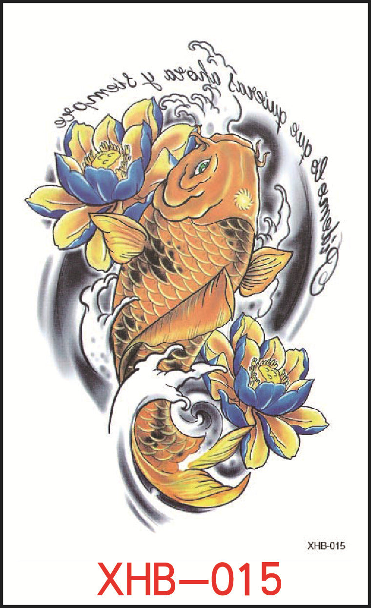 KTX-382739 Floral Geometry Water Transfer Tattoo Stickers for Unique Body Art