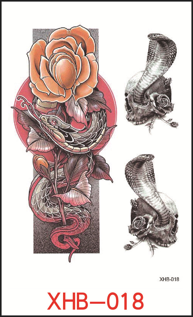 KTX-382739 Floral Geometry Water Transfer Tattoo Stickers for Unique Body Art