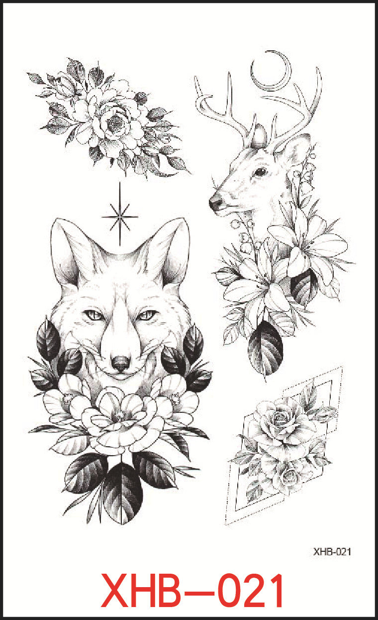 KTX-382739 Floral Geometry Water Transfer Tattoo Stickers for Unique Body Art