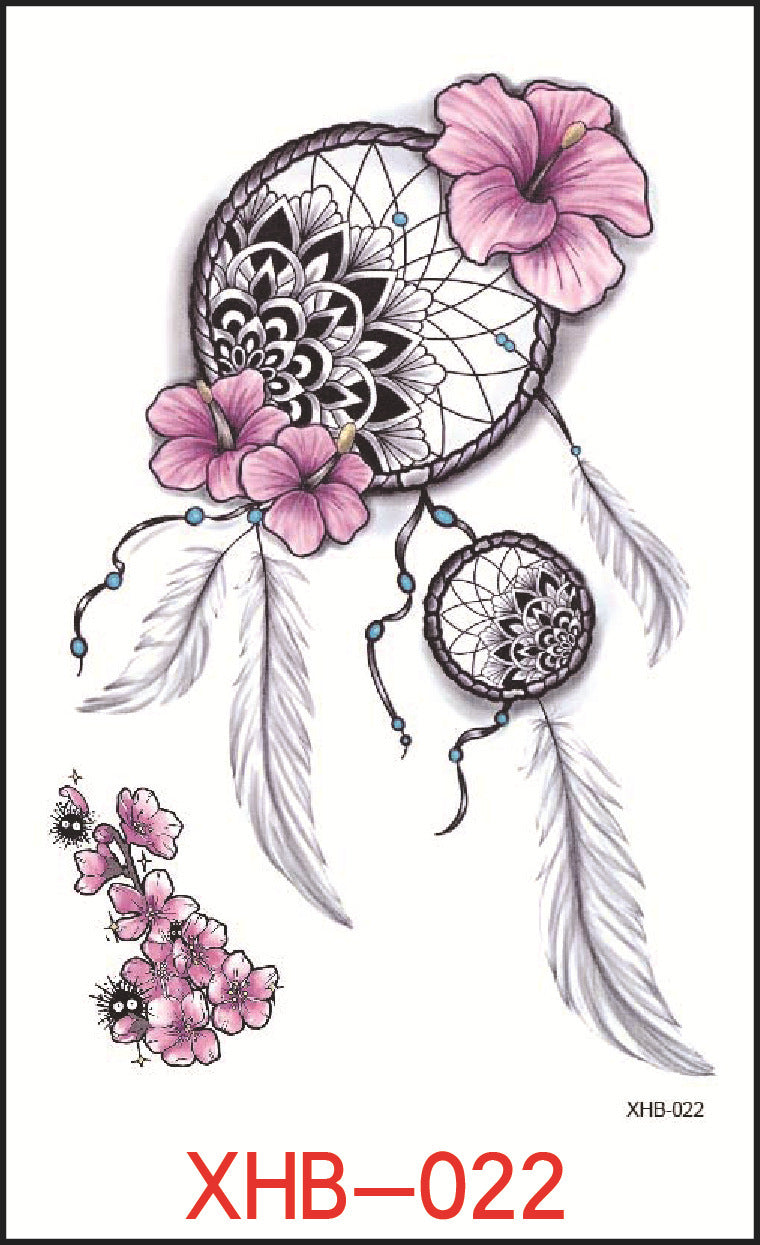 KTX-382739 Floral Geometry Water Transfer Tattoo Stickers for Unique Body Art