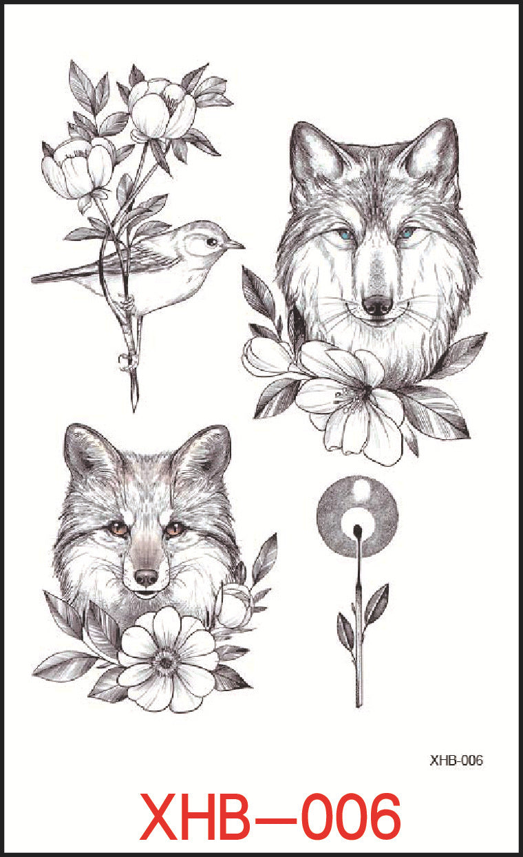 KTX-382739 Floral Geometry Water Transfer Tattoo Stickers for Unique Body Art