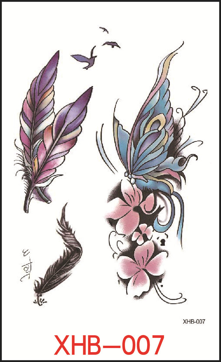 KTX-382739 Floral Geometry Water Transfer Tattoo Stickers for Unique Body Art