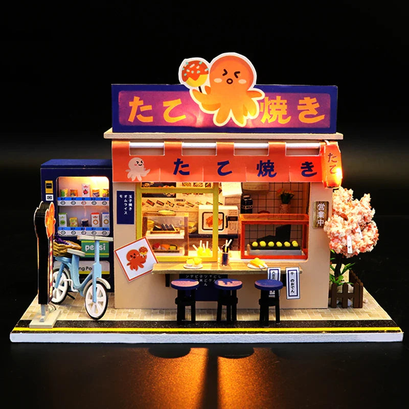 KTX-383059 Wooden DIY Dollhouse Furniture Set for Kids, 1:24 Scale Miniature Playroom Decoration