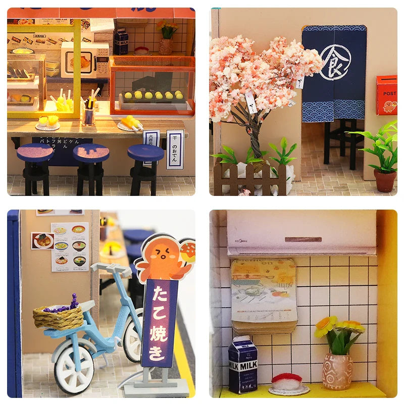 KTX-383059 Wooden DIY Dollhouse Furniture Set for Kids, 1:24 Scale Miniature Playroom Decoration