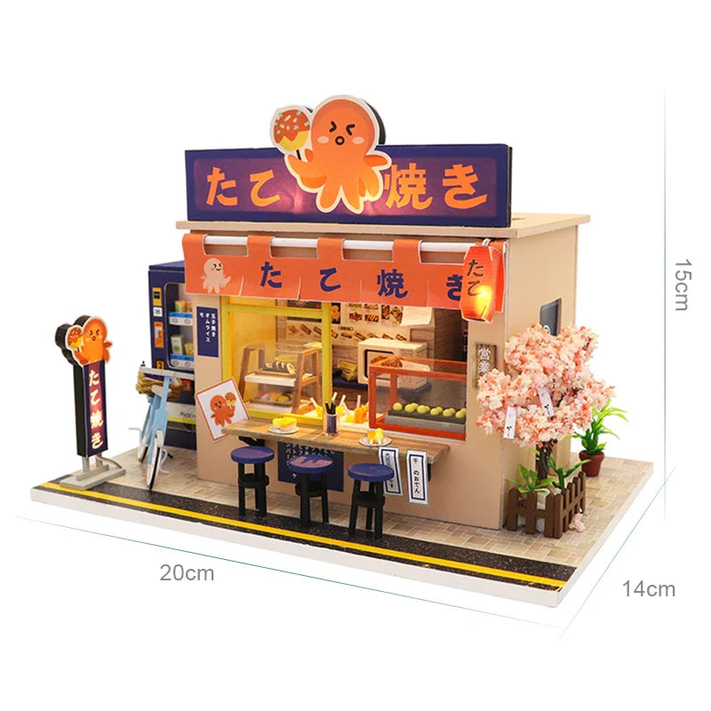 KTX-383059 Wooden DIY Dollhouse Furniture Set for Kids, 1:24 Scale Miniature Playroom Decoration