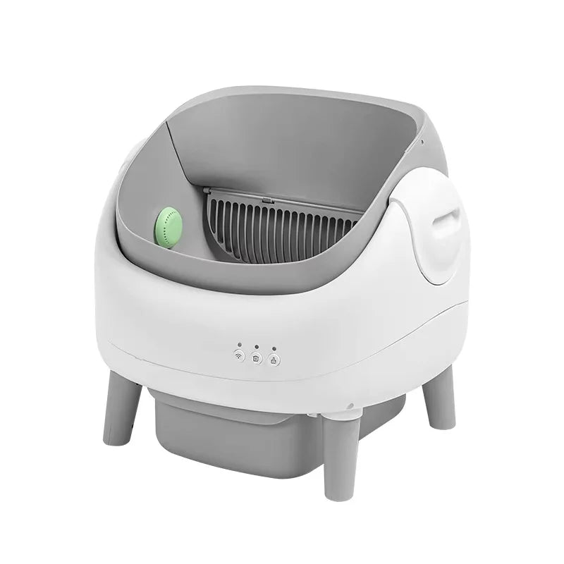 KTX-383251 Automatic Cat Litter Box with Easy Clean Feature, Travel Tray for Cats and Kittens, Large Capacity Plastic Design