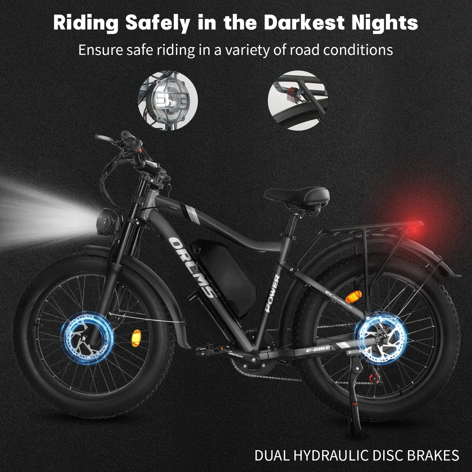 KTX-383507 48V E-Bike with Central Motor, 7-Speed Gear, Fat Tire Design, Smart Features, and Hydraulic Disc Brakes