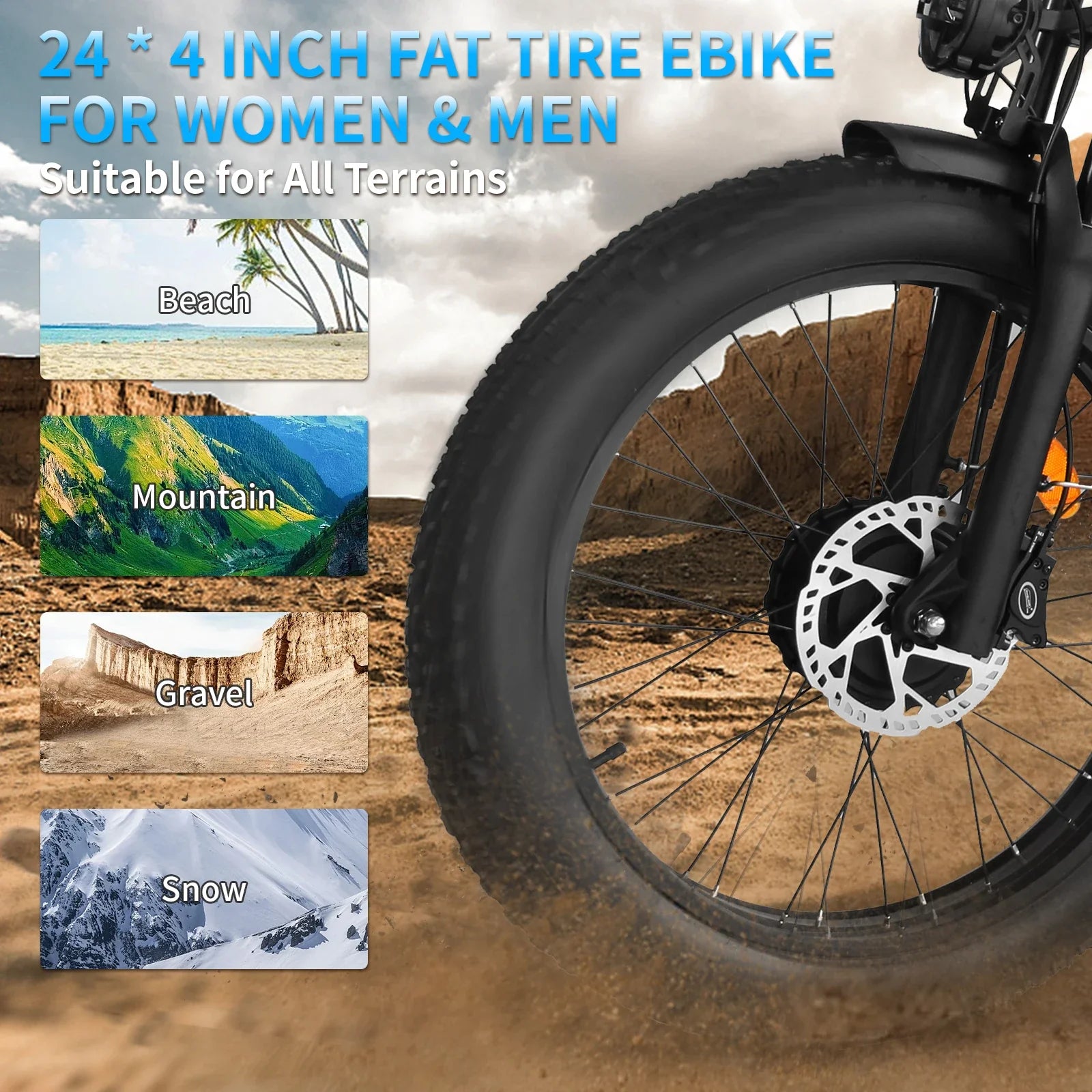 KTX-383507 48V E-Bike with Central Motor, 7-Speed Gear, Fat Tire Design, Smart Features, and Hydraulic Disc Brakes