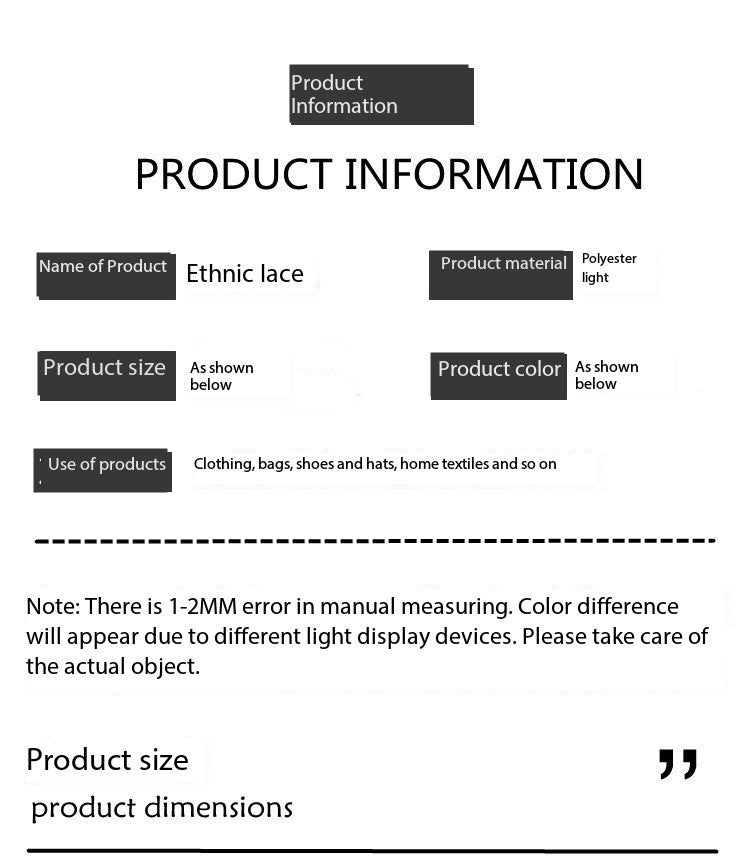 KTX-383635 Gold Thread Polyester Embroidery Ribbon - Bohemian Style Crafting Supplies