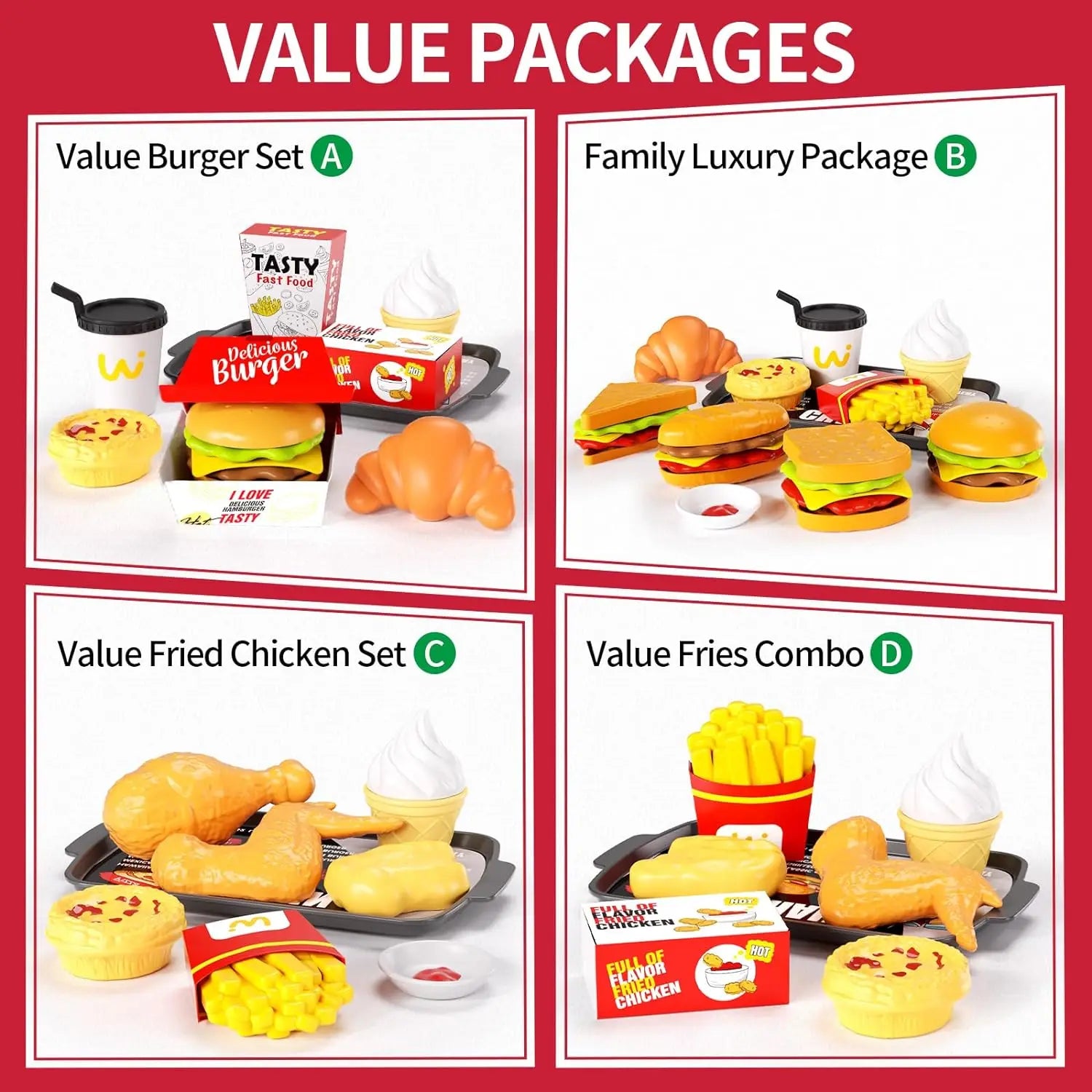 KTX-383635 Mini Simulation Hamburger and Coffee Machine Play Set with 71PCS Kitchen Toys for Kids