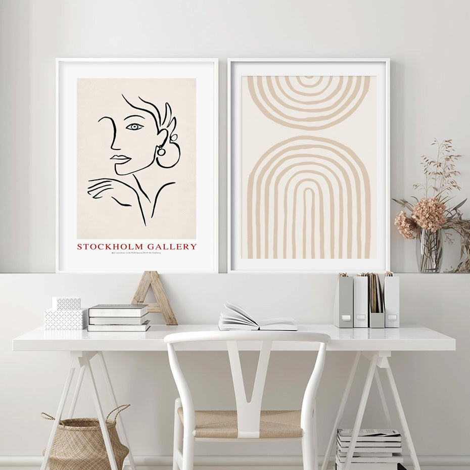 KTX-383891 Scandinavian Abstract Wall Art Poster in Rectangle Shape - Non-Woven Fabric, Thin and Thick Plates Available