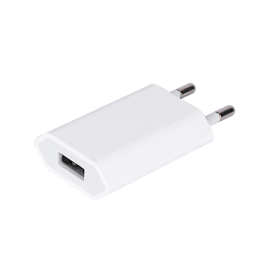 KTX-384019 Universal USB Travel Charger Compatible with iPhone 5, 5S, 6, 6S, X, iPad Air, Mini, and SE - 5V 2A Output