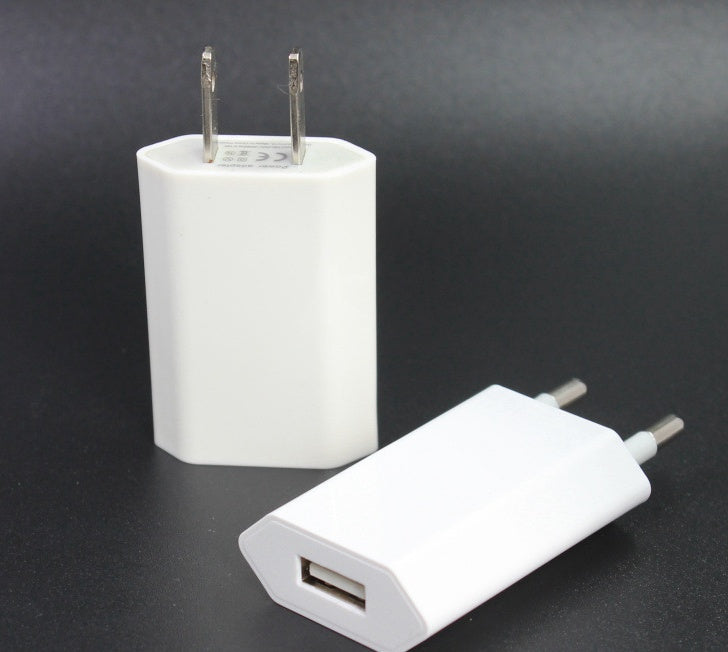 KTX-384019 Universal USB Travel Charger Compatible with iPhone 5, 5S, 6, 6S, X, iPad Air, Mini, and SE - 5V 2A Output