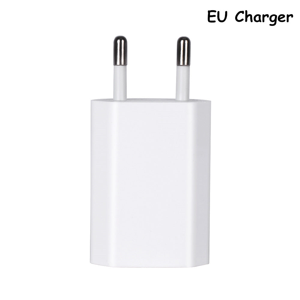 KTX-384019 Universal USB Travel Charger Compatible with iPhone 5, 5S, 6, 6S, X, iPad Air, Mini, and SE - 5V 2A Output