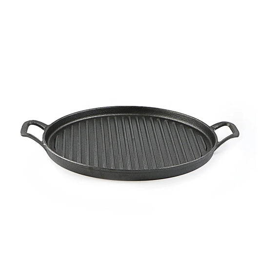 KTX-385619 Double Sided Cast Iron Griddle for Outdoor Camping and Kitchen Use - Model 20241108N