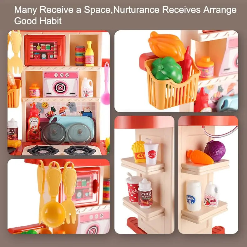 KTX-385939 Mini Kitchen Sink Play Set with 43 PCS Pretend Cooking Toys for Kids Ages 2 to 13