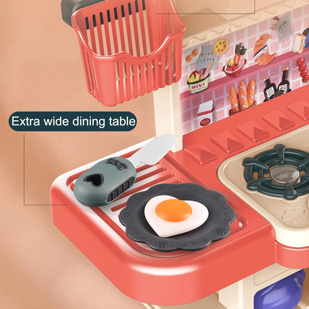 KTX-385939 Mini Kitchen Sink Play Set with 43 PCS Pretend Cooking Toys for Kids Ages 2 to 13