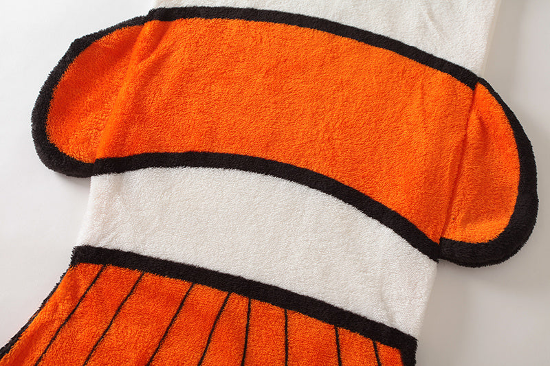 KTX-387091 Infant Soft Coral Pattern Cartoon Clown Fish Plush Sleeping Bag with Anti-Kick Design